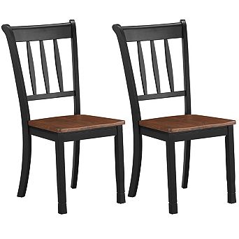 Costway Set of 2 Wood Dining Chair High Back Kitchen Whitesburg Side Chair