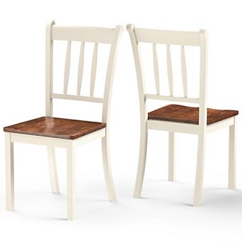 Costway Set of 2 Wood Dining Chair High Back Kitchen Whitesburg Side Chair