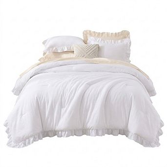 Ruffle Down Alternative Comforter Set, Soft Lightweight Fluffy All-Season Bedding