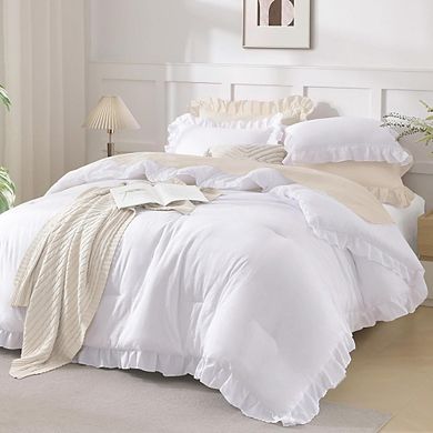 Ruffle Down Alternative Comforter Set, Soft Lightweight Fluffy All-Season Bedding