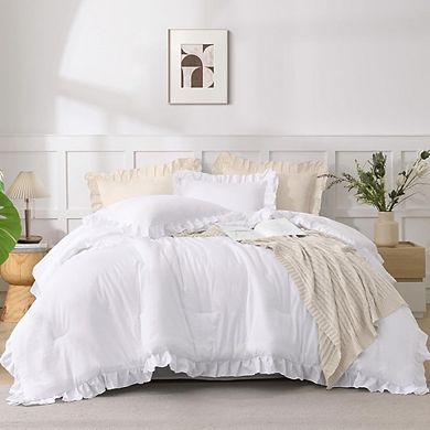 Ruffle Down Alternative Comforter Set, Soft Lightweight Fluffy All-Season Bedding