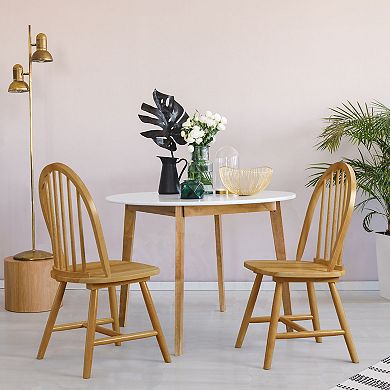 Costway Vintage Windsor Dining Side Chair Wood Spindleback Kitchen Room