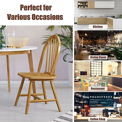 Costway Vintage Windsor Dining Side Chair Wood Spindleback Kitchen Room