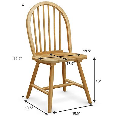 Costway Vintage Windsor Dining Side Chair Wood Spindleback Kitchen Room