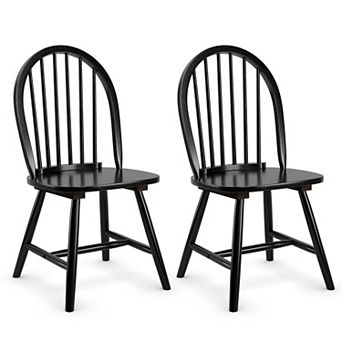 Costway Vintage Windsor Dining Side Chair Wood Spindleback Kitchen Room