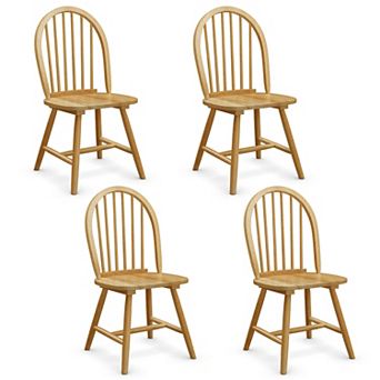 Costway Vintage Windsor Dining Side Chair Wood Spindleback Kitchen Room
