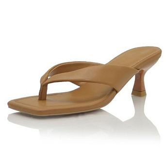 AD-Affenpinscher2 Square Toe Kitten Heel Thong Slide Sandals