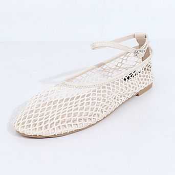 AD-Coral5 Mesh Mary Jane Ballet Flats