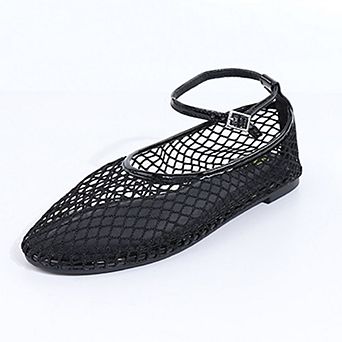 AD-Coral5 Mesh Mary Jane Ballet Flats