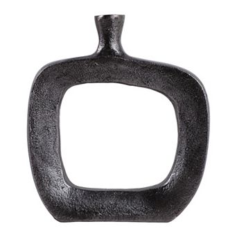 Modern Square Metal Bud Vase with Open Cut Out for Home Decor - Tall Flower Vase - 8"