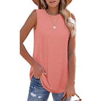 Women's Loose Fit Sleeveless Tunic Tank Tops Casual Summer Blouses