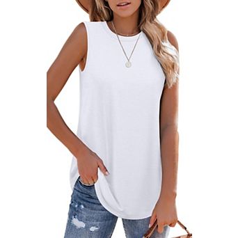 Women's Loose Fit Sleeveless Tunic Tank Tops Casual Summer Blouses