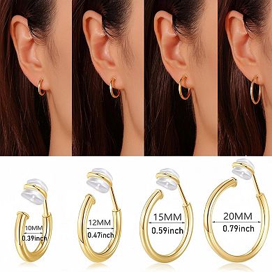 KSIZUISClip On Hoop Earrings For Women Non Pierced Comfortable Secure Multiple Sizes Brass