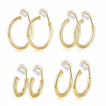 KSIZUISClip On Hoop Earrings For Women Non Pierced Comfortable Secure Multiple Sizes Brass