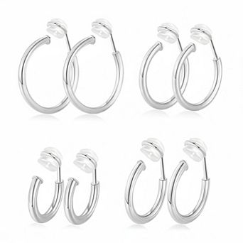 KSIZUISClip On Hoop Earrings For Women Non Pierced Comfortable Secure Multiple Sizes Brass