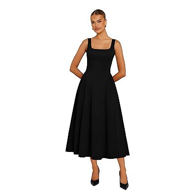 Women Ruched Waist Maxi Dress