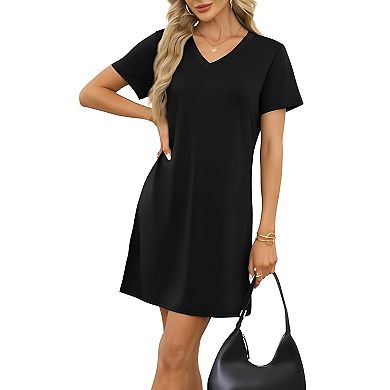 Women's V-Neck T-Shirt Dress