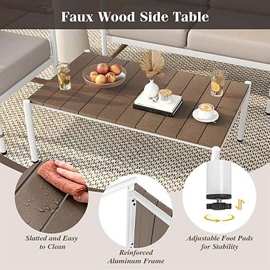 2 Pieces Patio Loveseat and Coffee Table Set with Thick Comfortable Seat Cushions