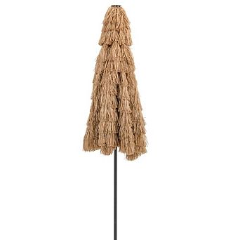 10ft Hawaiian Thatched Tiki Solar Patio Umbrella For Yard Outdoor Garden