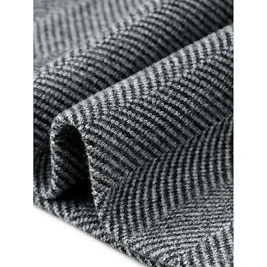 Women's Plus Size Notched Lapel Double Breasted Long Coat Long Sleeve Outerwear with Side Pockets