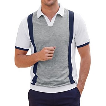 Men's Contrast Polo Shirt Short Sleeve Casual Business Golf Shirts