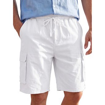 Men's Casual Lightweight Drawstring Elastic Waist Multi Pockets Cargo Shorts