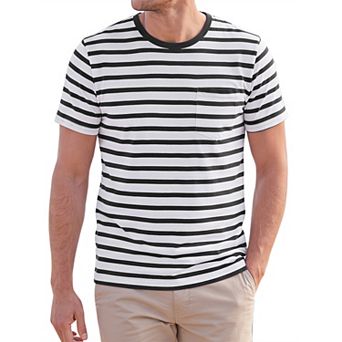 Men's Striped T-Shirt Short Sleeve Crewneck Casual Summer Tee Shirts