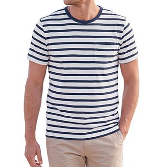 Men's Striped T-Shirt Short Sleeve Crewneck Casual Summer Tee Shirts