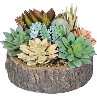Premium Artificial Succulent Collection, Faux Cactus & Aloe Plants with Pots