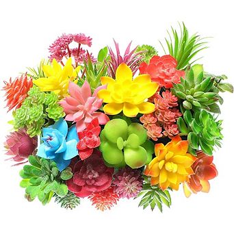 Mini Artificial Succulents, Colorful Faux Cactus Plants for Home Decor
