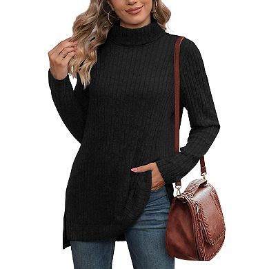 Womens Tunic Tops Turtleneck Long Sleeve Shirts
