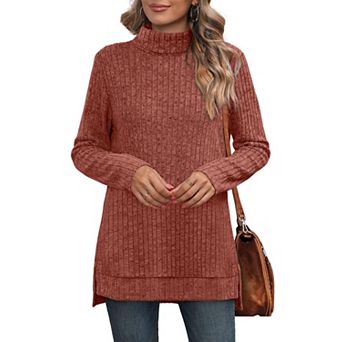Womens Tunic Tops Turtleneck Long Sleeve Shirts