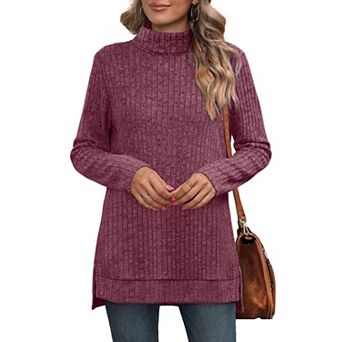 Womens Tunic Tops Turtleneck Long Sleeve Shirts