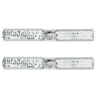 Womens Skinny Elastic Waist Belts Sequins Decor Stretchy Belts for Dresses 2 pc