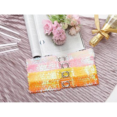 Womens Skinny Elastic Waist Belts Sequins Decor Stretchy Belts for Dresses 2PCS