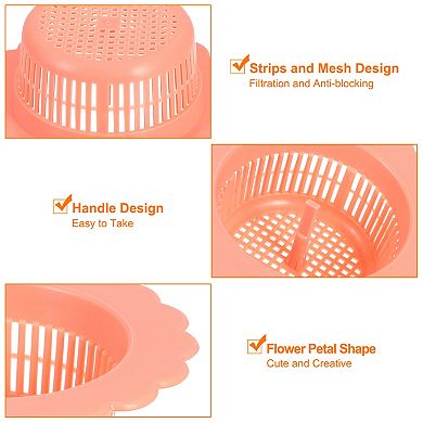 2Pcs Plastic Sink Drain Strainer, Kitchen Filter & Hair Catcher for Bathroom, Kitchen & Balcony