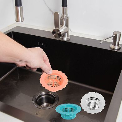 2Pcs Plastic Sink Drain Strainer, Kitchen Filter & Hair Catcher for Bathroom, Kitchen & Balcony