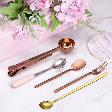 3Pcs Stainless Steel 2 in 1 Coffee Measuring Scoop with Clip for Coffee, Sugar & Tea