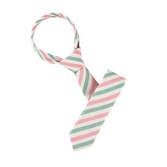 Men's Stripe Necktie Self-Tied Linen Slim Ties for Business Casual