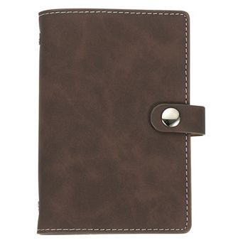 PU Leather 6-Ring Loose Leaf Binder Cover, Refillable Notebook Protector for Meeting, Photocard