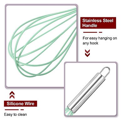 3Pcs Silicone Wire Whisk Set, Multi-Use Beater for Whisking, Beating & Stirring