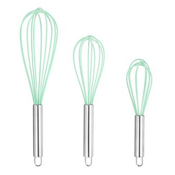 3 pc Silicone Wire Whisk Set, Multi-Use Beater for Whisking, Beating & Stirring