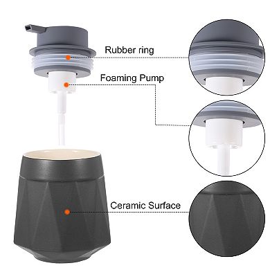 Ceramic Foaming Soap Dispenser with Pump for Bathroom & Kitchen