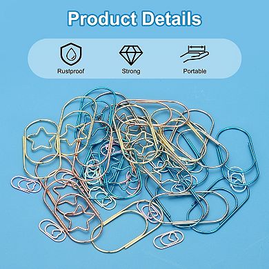 80Pcs Metal Heart Paper Clip, Large Rust-Proof Durable Bulk for Office, Documents & Bookmarks
