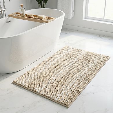 Bathroom Rugs Ultra Soft Absorbent Non Slip Machine Washable Chenille Bath Mat
