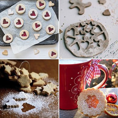 3Pcs Stainless Steel Cookie Cutter Set, Assorted Sizes Biscuit Mould for Pastry, Fondant & Cake