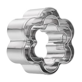 3 pc Stainless Steel Cookie Cutter Set, Assorted Sizes Biscuit Mould for Pastry, Fondant & Cake