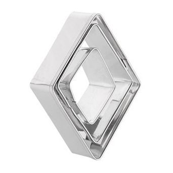 3 pc Stainless Steel Cookie Cutter Set, Assorted Sizes Biscuit Mould for Pastry, Fondant & Cake