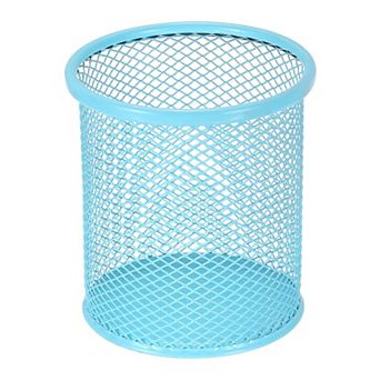Round Pen Holder, 3.8 x 3.5 Inch Metal Mesh Pencil Cup for Desk Office Pen Organizer 1 pc