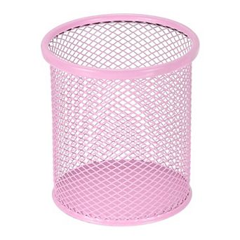 Round Pen Holder, 3.8 x 3.5 Inch Metal Mesh Pencil Cup for Desk Office Pen Organizer 1 pc